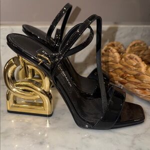 Dolce & Gabbana Black Heels with Gold Accent
